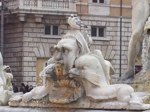 Piazza Navona'da bir çeşme